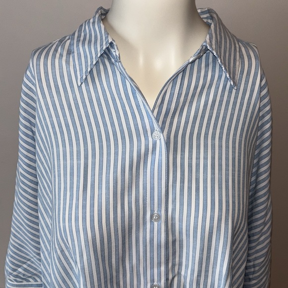 Max Studio Striped Button-Up Shirt - Picture 3 of 11